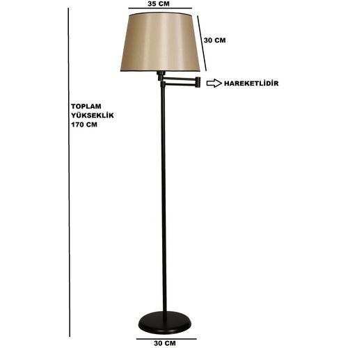 Almina lambader siyah ayak pramit 15-3 abajurlu Beige
Black Floor Lamp slika 3