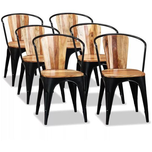 Blagovaonske stolice od masivnog bagremovog drva 6 kom slika 38