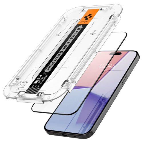 Spigen - Glas.tR EZ-FIT (2 kom) za iPhone 15 Pro - crna slika 2