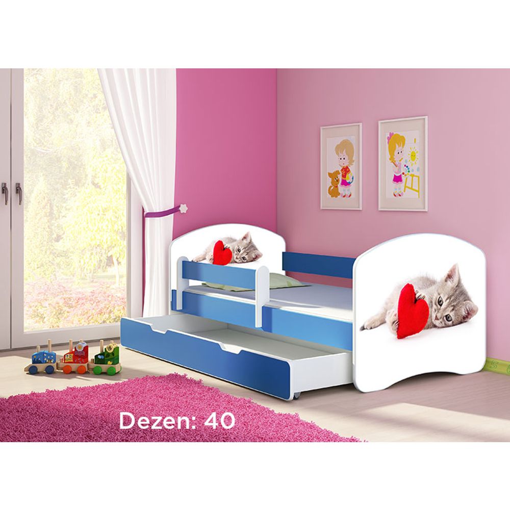 ACMA Dječiji krevet Acma II sa ladicom Blue - 160x80cm - Dezen 40 slika 2