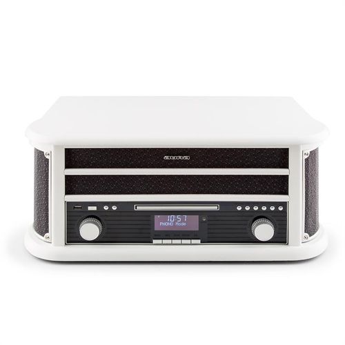 Auna BELLE EPOQUE 1908 DAB, retro stereo sustav, gramofon, DAB +, Bluetooth, bijeli, BIjela slika 11