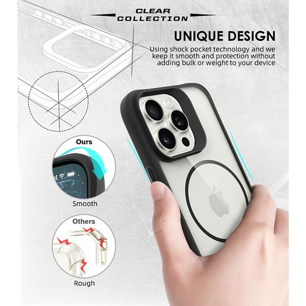 MM TPU IPHONE 16 PRO - DROP-PROOF COMBAT X BLACK MAGSAFE SLIM slika 2