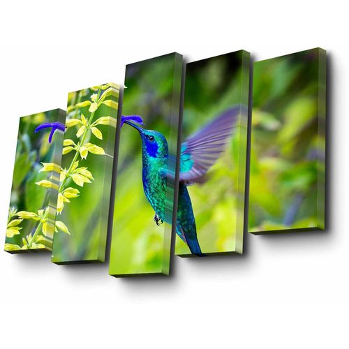 5PUC-075 Multicolor Decorative Canvas Painting (5 Pieces) slika 3