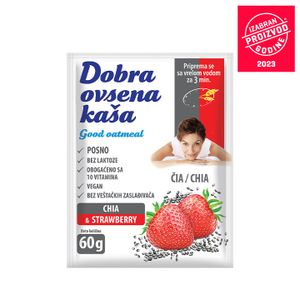 DOBRA OVSENA KAŠA sa čia semenkama i jagodom 60g