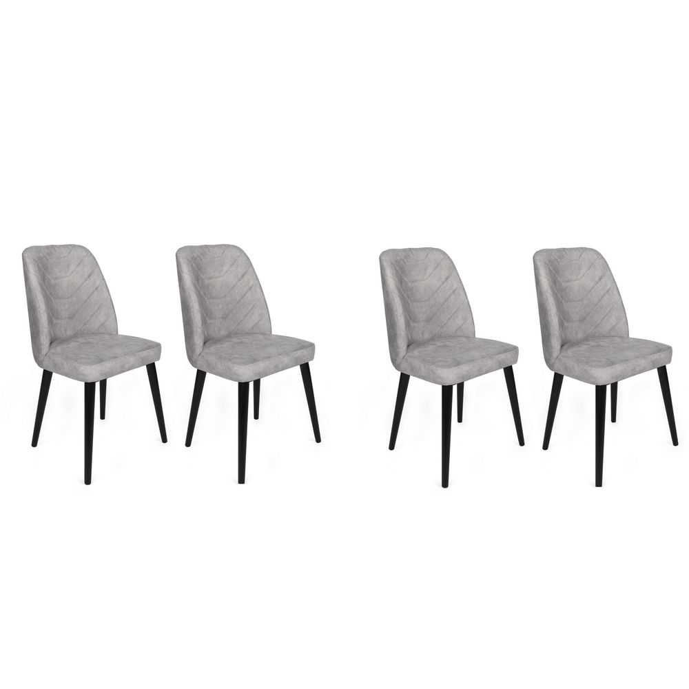 Dallas-524 V4 Sivi i Crni Set Stolica (4 Komada) slika 1