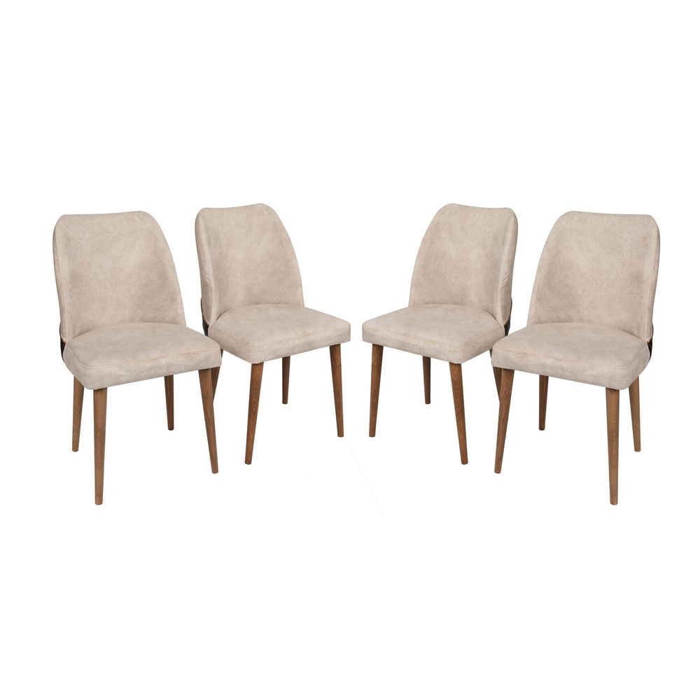 Set Stolica Nova 071 V4 Cream Walnut (4 komada) slika 1