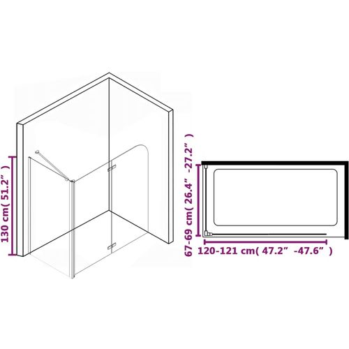 Tuš-kabina s dvostrukim sklopivim vratima ESG 120 x 68 x 130 cm slika 36