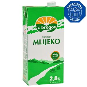 Z bregov trajno mlijeko 2,8% mm 2l s čepom