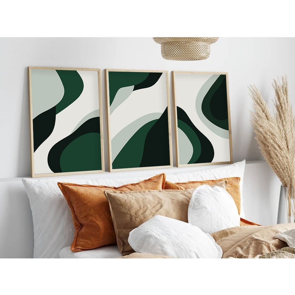 Huhu204 - Dekorativno Slikarstvo u Okviru od MDF-a 50 x 70 Multicolor (Set od 3 Komada) slika 4