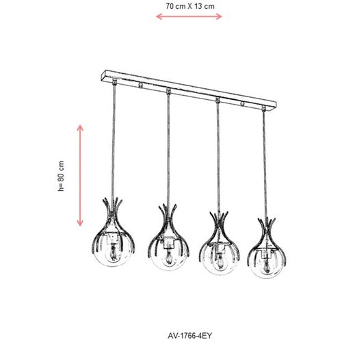 AV-1766-4EY Antiquation Chandelier slika 6