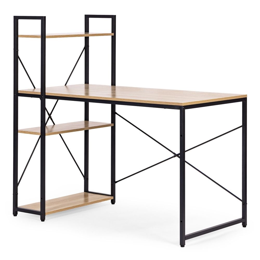 ModernHome uredski stol 120 × 60 cm s policom i 3 police – loft stil slika 6