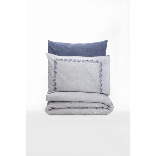 L'essential Maison Nitsa - Tamnoplavo-beli Ranforce Set Pokrivača za Bračni Krevet slika 3
