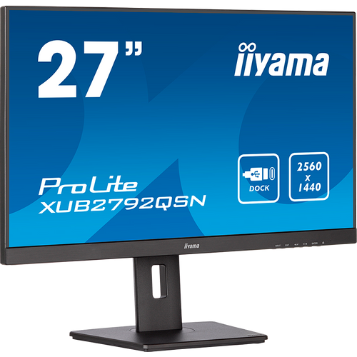 IIYAMA Monitor LED XUB2792QSN-B5 27’’ WQHD IPS USB-C Dock with RJ45 350 cd/m² 1000:1 4ms HDMI DP USB 3.0 DP Out Daisy Chain Full Ergo PRO slika 3
