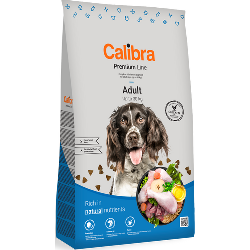 Calibra Dog Premium Line Adult Chicken, potpuna suha hrana za odrasle pse teške do 30 kg, 3 kg slika 1