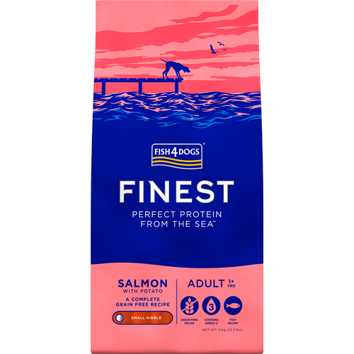 Fish4Dogs Finest Salmon, Small kibble - male granule, losos 6 kg slika 1