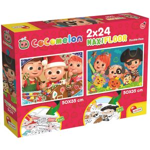 Cocomelon dvostrane puzzle 2x24 kom - Započni dan s omiljenim likovima