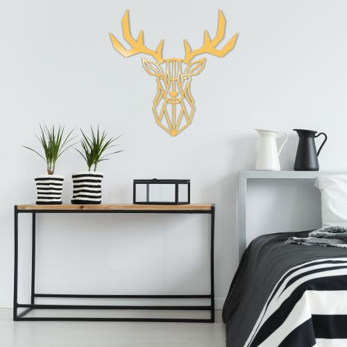 Wallity Metalna zidna dekoracija, Deer2 Metal Decor - Gold slika 1