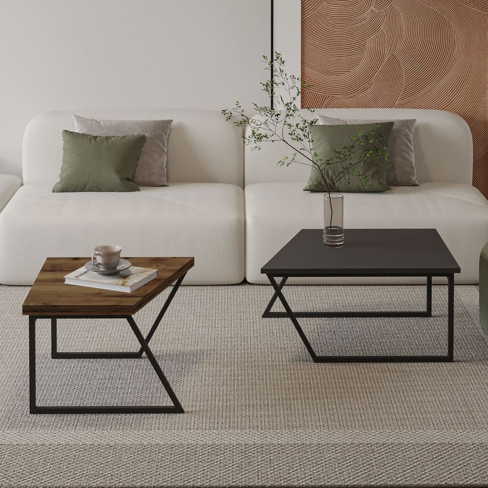 Kafa stol Verona P0024623 - Anthracite i Rustikalni Orah slika 4