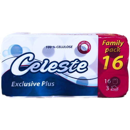 Celeste toalet papir EXCLUSIVE PLUS 16/1, troslojni, 150 listića slika 1