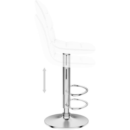 Barski stolac od umjetne kože bijeli slika 22