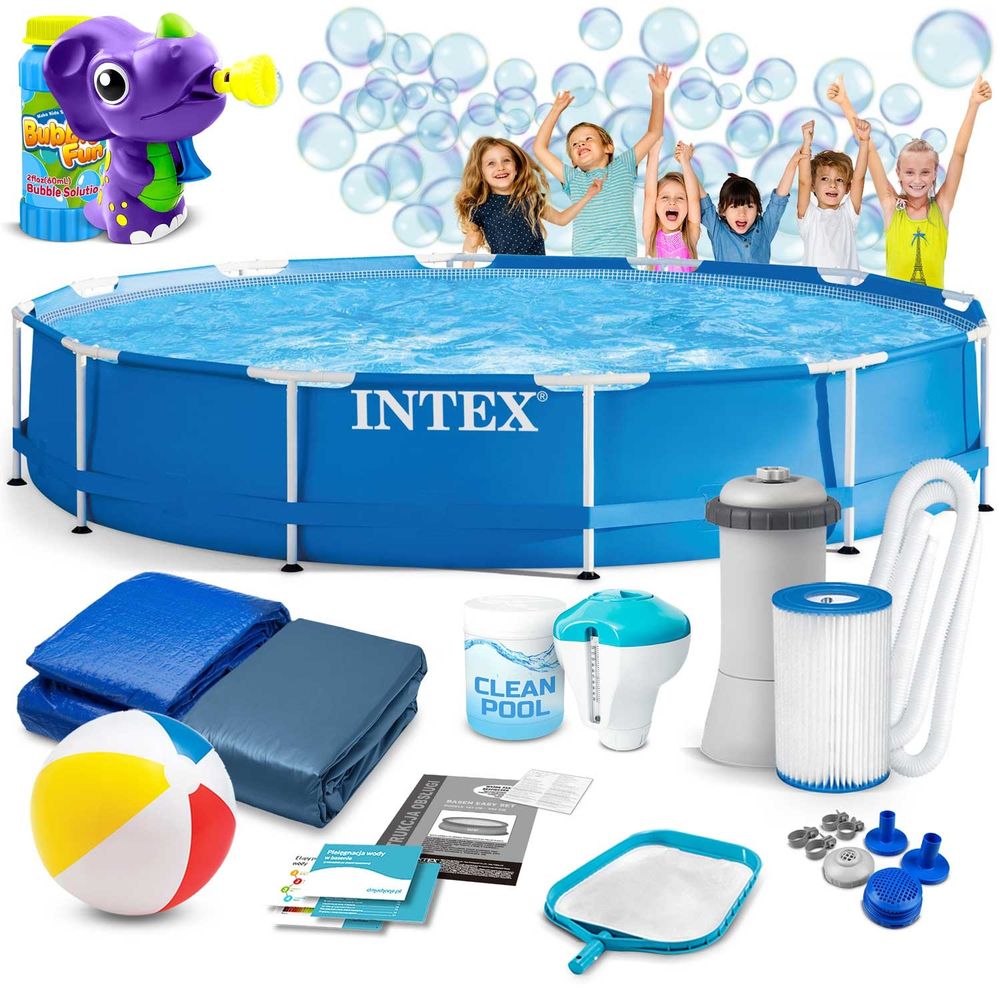 Intex okvirni motažni bazen 366 x 76 cm 16u1 ,gratis aparat za mjehuriće slika 1