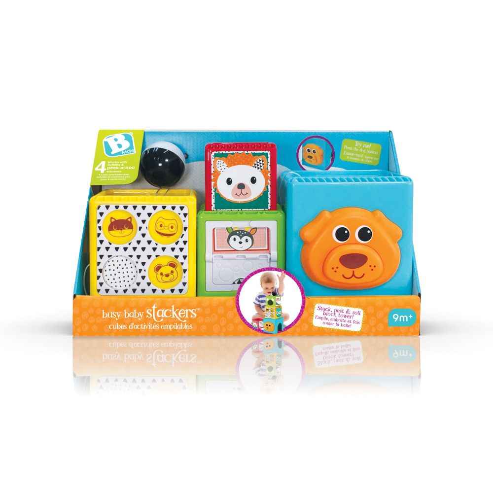 Infantino 003066 B-Kids Didaktička igračka Busy Baby Stackers - Kocke slika 2