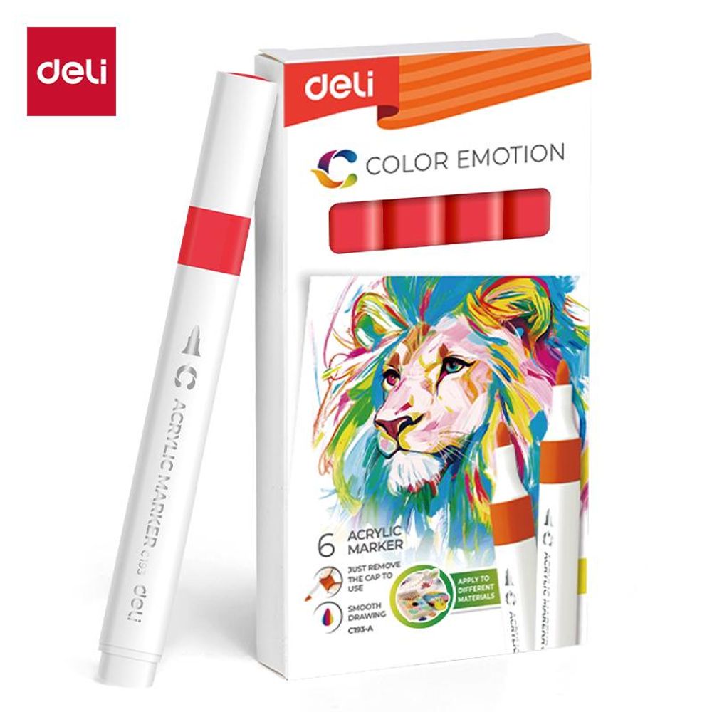 AKRILNI MARKER DELI CRVENI COLOR EMOTION EC193A-Red 36 slika 1