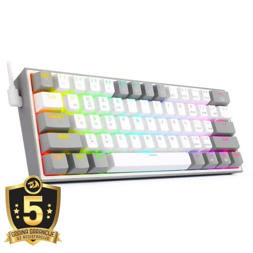 Redragon Fizz Pro White/Grey K616 RGB Wireless/Wired Mechanical Gaming Keyboard slika 1