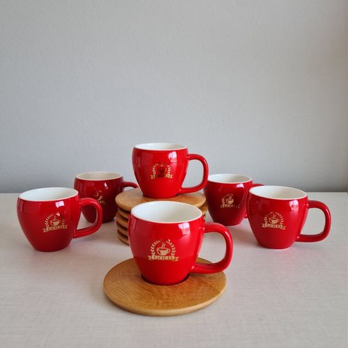 Šolja SET ESPRESSO 6/1 B001 - Red - N02 slika 1