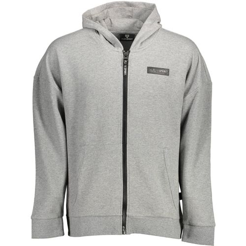 PLEIN SPORT SWEATSHIRT WITH ZIP MAN GRAY slika 1