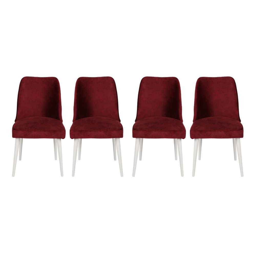 Nova 081 V4 Set Stolica u Boji Claret Red i Bijeloj (4 Komada) slika 2