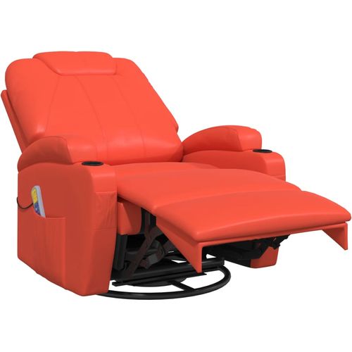 Ljuljajuća masažna fotelja od umjetne kože crvena slika 15