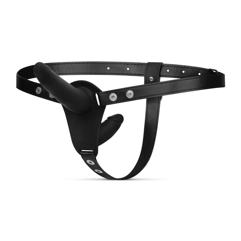 Dvostrani strap on dildo Easytoys Fetish Collection, crni slika 1
