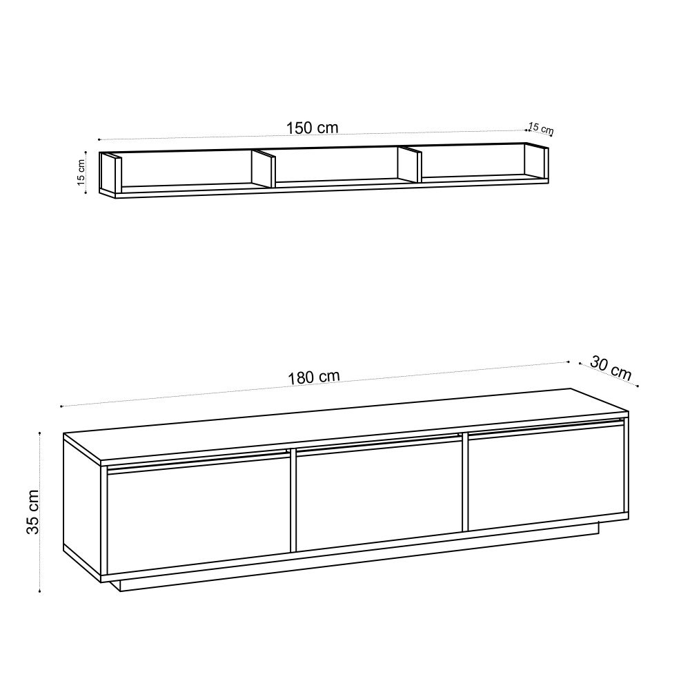 TV Unit Prag - Bijela slika 4