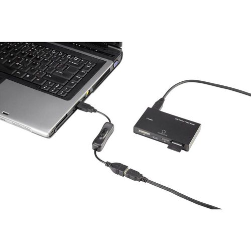 Renkforce USB kabel USB 2.0 USB-A utikač, USB-A utičnica 0.25 m crna uklj. on/off prekidač, pozlaćeni kontakti RF-3322982 slika 2