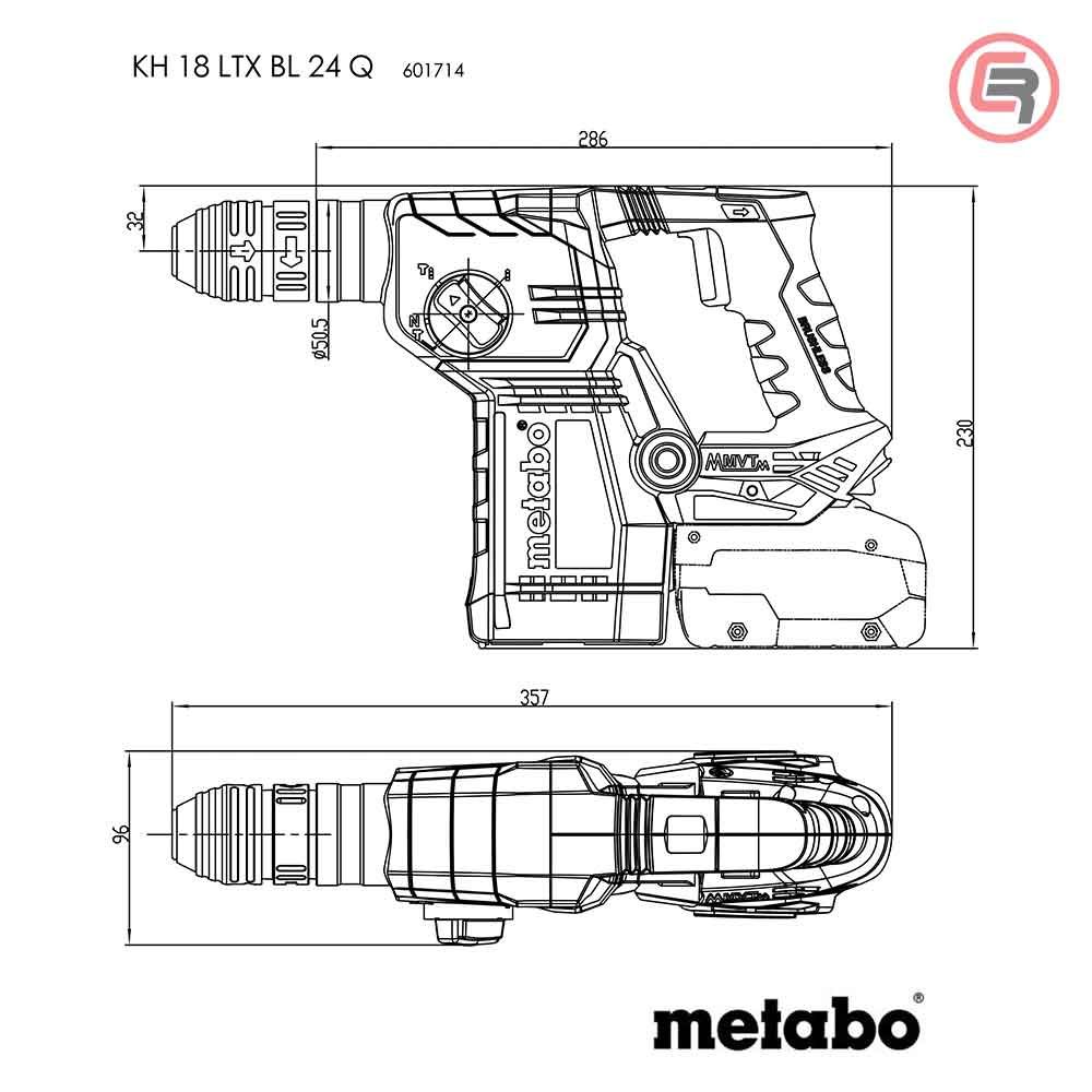 Metabo Čekić Kombinovani Aku KH 18 LTX BL 24 Q 18V (bez baterija i punjača) – 601714850 slika 6