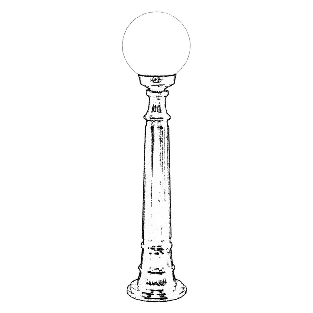 BSU-68160-BSY-M2-BOP Crna i Bijela Spoljna Podna Lampa slika 2