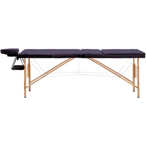 Sklopivi masažni stol s 3 zone drveni ljubičasti slika 47