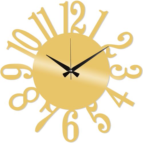 Wallity Ukrasni metalni zidni sat, Metal Wall Clock 14 - Gold slika 2