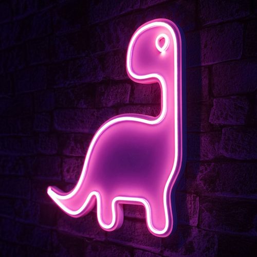 Wallity Ukrasna plastična LED rasvjeta, Dino the Dinosaur - Pink slika 8