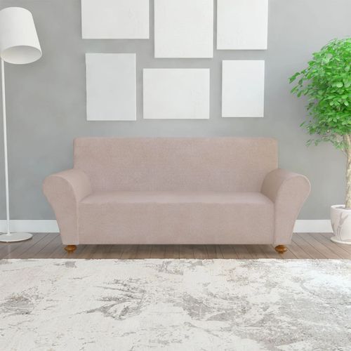 131090 Stretch Couch Slipcover Beige Polyester Jersey slika 21