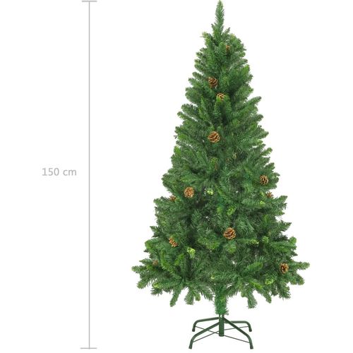 Umjetno božićno drvce sa šiškama zeleno 150 cm slika 8