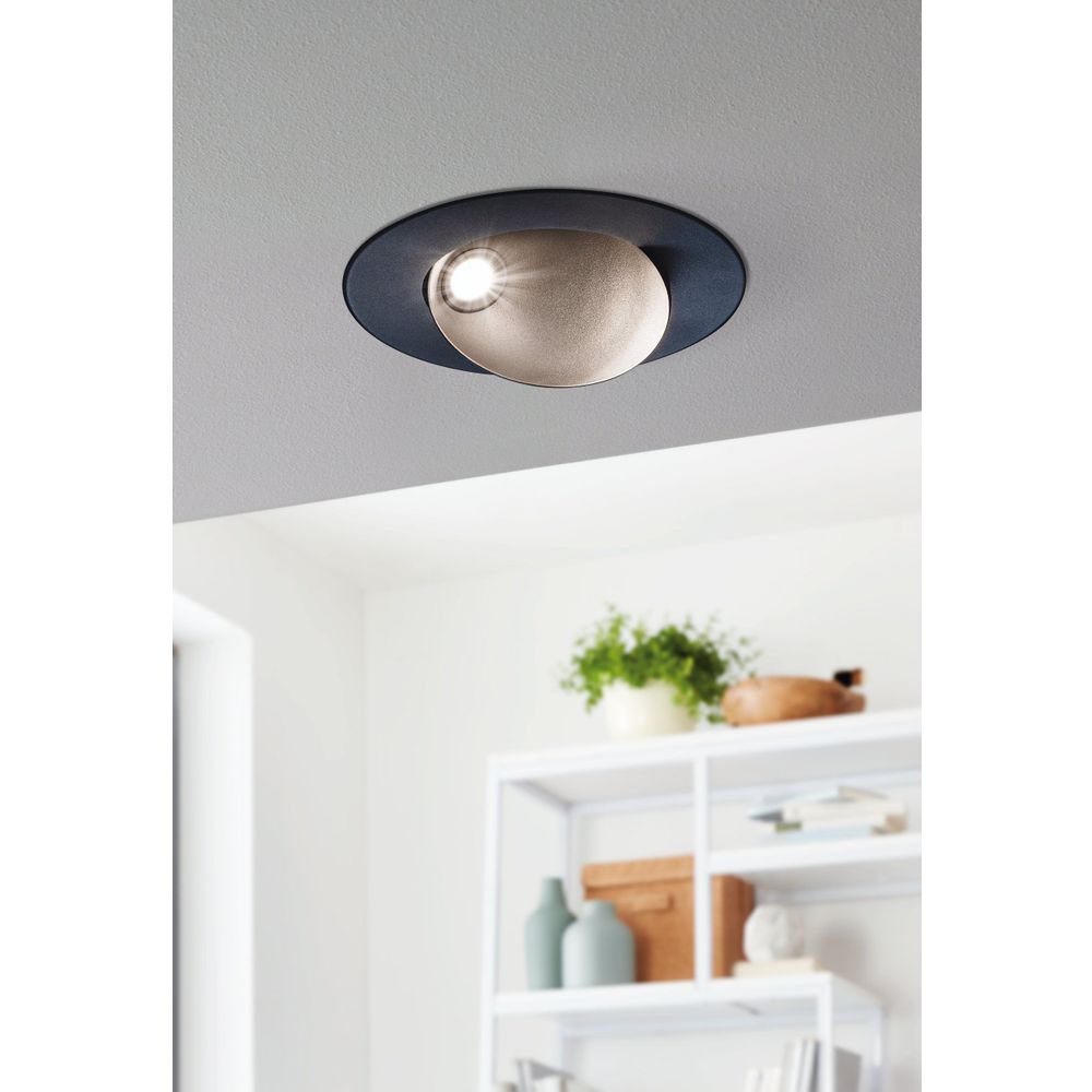 Eglo ugradbena rasvjeta ronzano 1 led 5w 3000k 480lm crno, srebrno o165mm slika 2