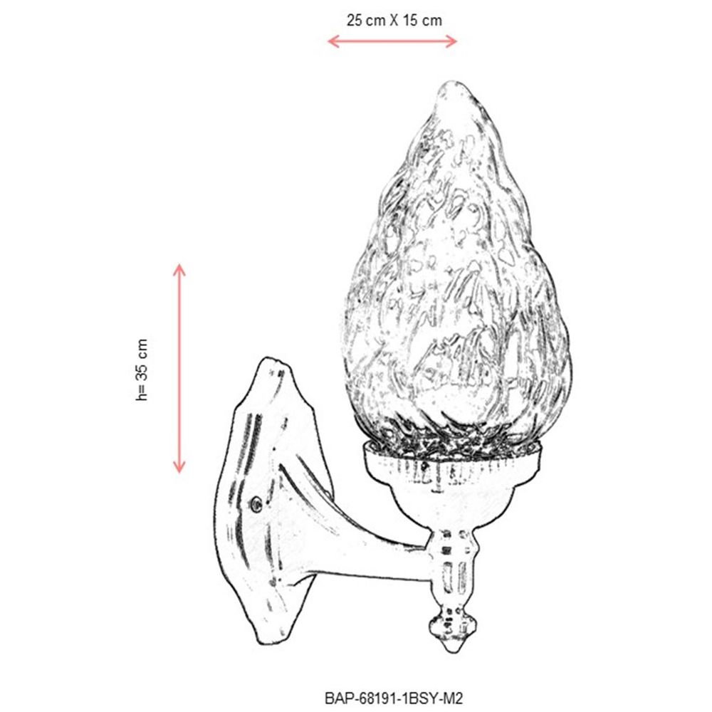 BAP-68191-1BSY-M2 Crna Spoljna Zidna Lampa slika 3