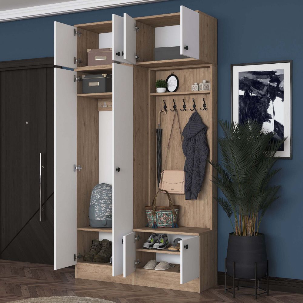 Hall stand EA145 - 3840, boja / nijanse orah, bijela slika 5