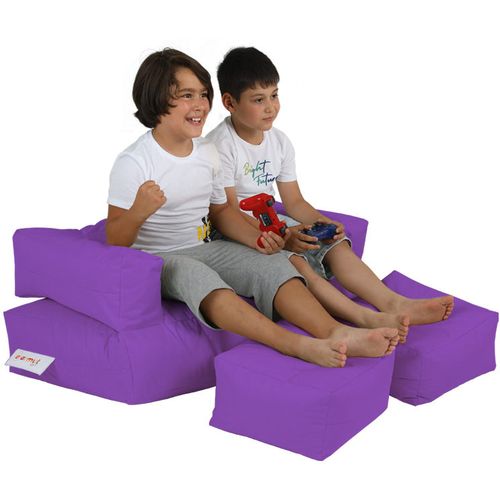 Atelier Del Sofa Vreća za sjedenje, Kids Double Seat Pouf - Purple slika 3