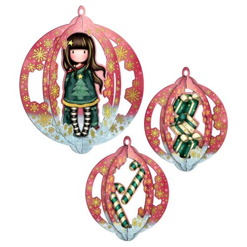 Set Gorjuss 3D dekoracije Merry and Bright viseće cosy 1223GJ01 slika 5