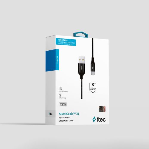 Ttec Kabel - Type C to USB (2,00m) - Black - Alumi Cable slika 2