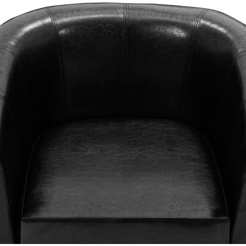 Fotelja od umjetne kože s osloncem za noge crna slika 14