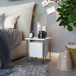 Woody Fashion Noćni ormarić, Bijela boja, Acres Nightstand - White